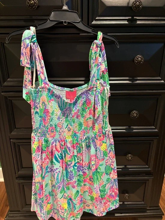 Lilly Pulitzer Pastel Floral Smocked Sundress Romper - Picture 3 of 3